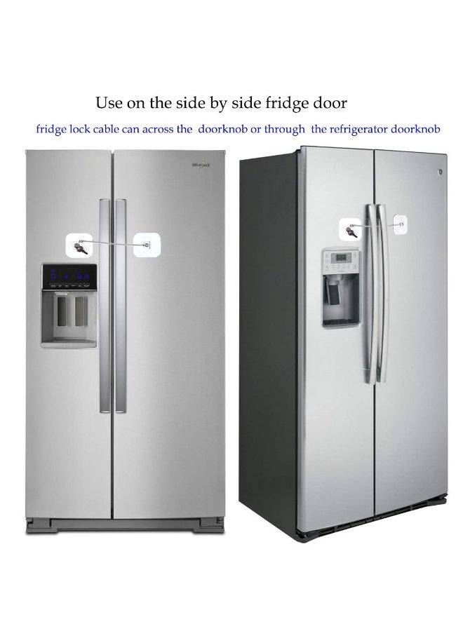 Fridge Lock with Keys for Child Safety Strong Adhesive Refrigerator and Freezer Lock No-Drill Appliance Lock for Cabinets Drawers Closets and Toilets White 1 Pack - Image 4